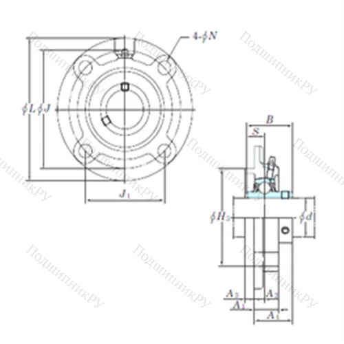 Подшипниковый узел шариковый радиальный UCFCX 06-19