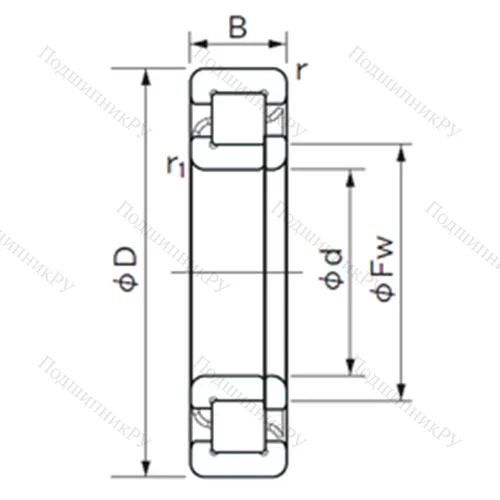 Подшипник роликовый радиальный NUP 2226