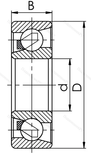 Радиально-упорный шариковый подшипник 7207 C (36207 Е ГОСТ) в Ульяновске