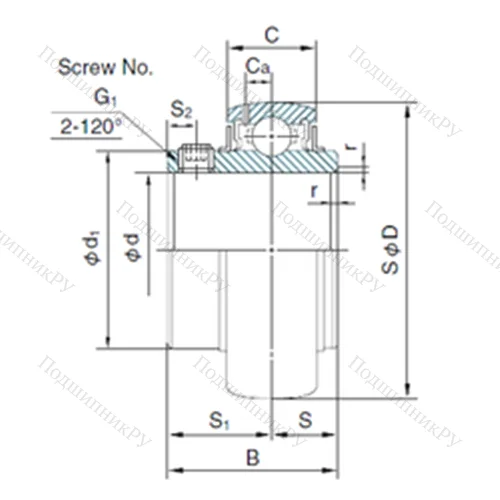 Подшипник шариковый радиальный MUC 208