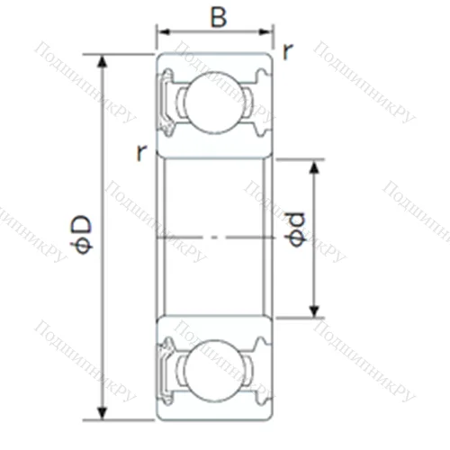Подшипник шариковый радиальный 6312NKE