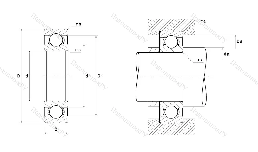 Высокотемпературный  подшипник 6309 F 604