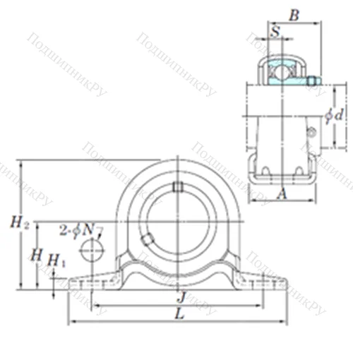 Подшипниковый узел шариковый радиальный SBPP 202-10