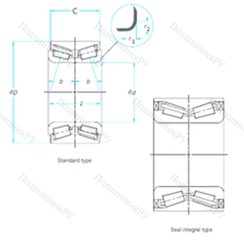 Подшипник роликовый упорно-радиальный FW 308