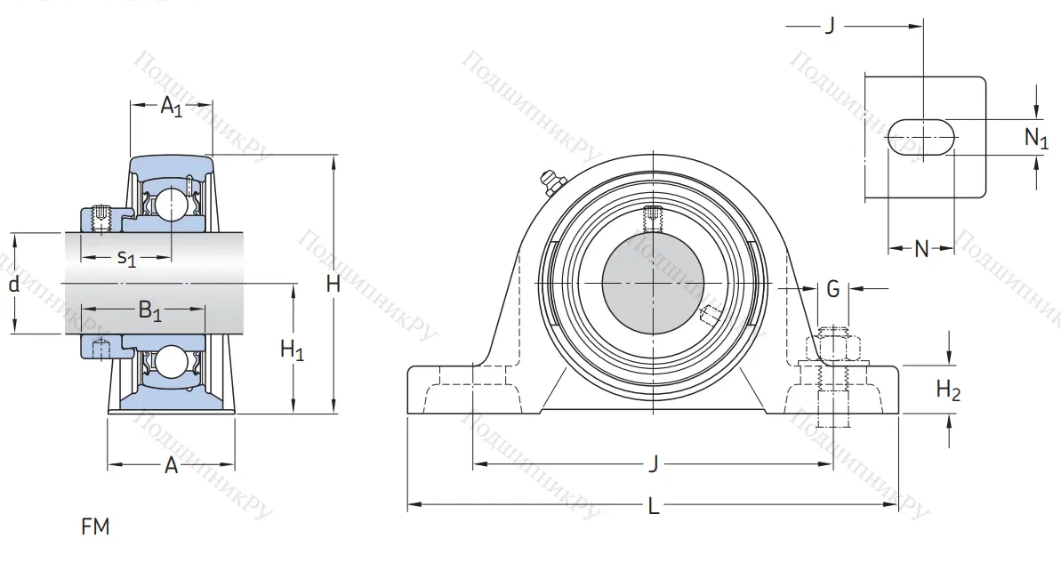 Подшипниковый корпус SY 505 M (P 205)