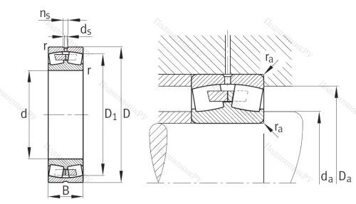 Сферический роликовый подшипник 23124 E 1A M C 3 от производителя  FAG