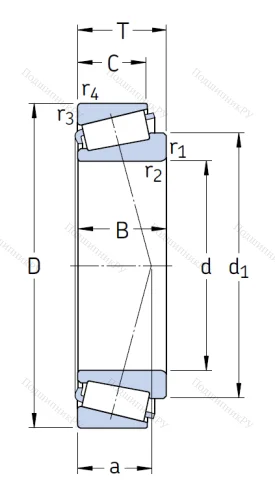 Конический роликовый подшипник 33010/Q от производителя  SKF