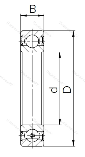 Шариковый однорядный подшипник 180509 (62209 2RS)