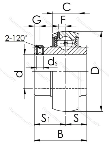 Корпусный подшипник UC 204 в Ульяновске