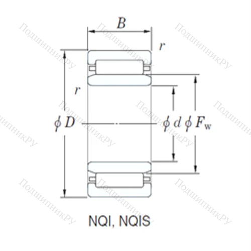 Подшипник игольчатый радиальный NQI 42/30
