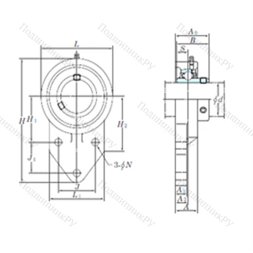 Подшипниковый узел шариковый радиальный UCFB 204
