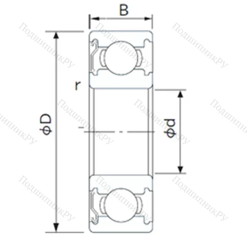 Подшипник шариковый радиальный 6209ZE