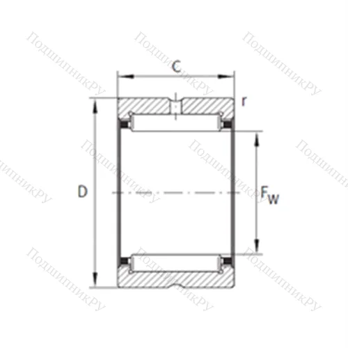 Подшипник игольчатый радиальный NK 50/35-TN-XL