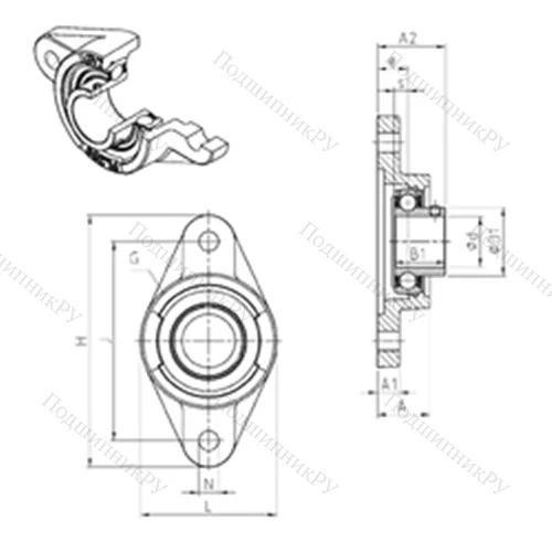 Подшипниковый узел шариковый радиальный USFL 203