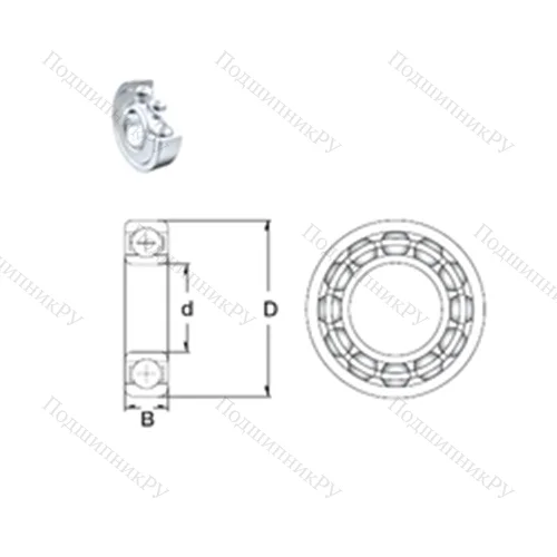 Подшипник шариковый радиальный S 61806-2Z