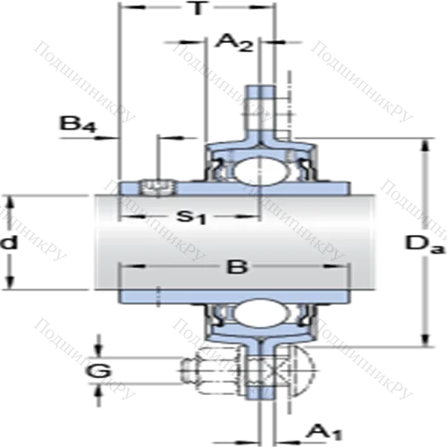 Фланцевые подшипниковые узлы типа Y (литой корпус, круглый фланец, крепление стопорными винтами) PF 45 TF
