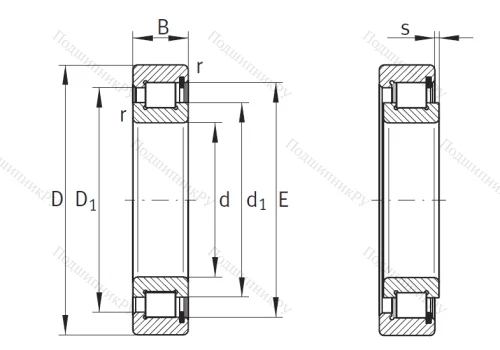 Однорядный роликовый подшипник SL 18 3018 A от производителя  INA