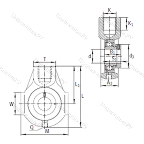 Подшипниковый узел шариковый радиальный PHE 25