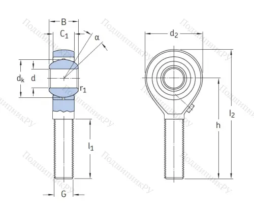 Наконечник штока с внешней реьбой SAKAC 22 M в Ульяновске