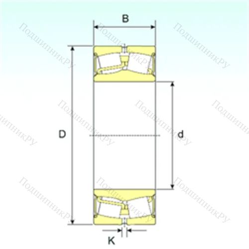 Подшипник роликовый радиальный самоцентрирующийся 22210-2RS от производителя  ISB