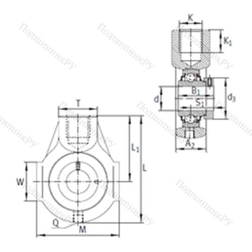 Подшипниковый узел шариковый радиальный RHE 20