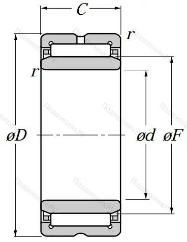 Игольчатый подшипник NA 6902 R