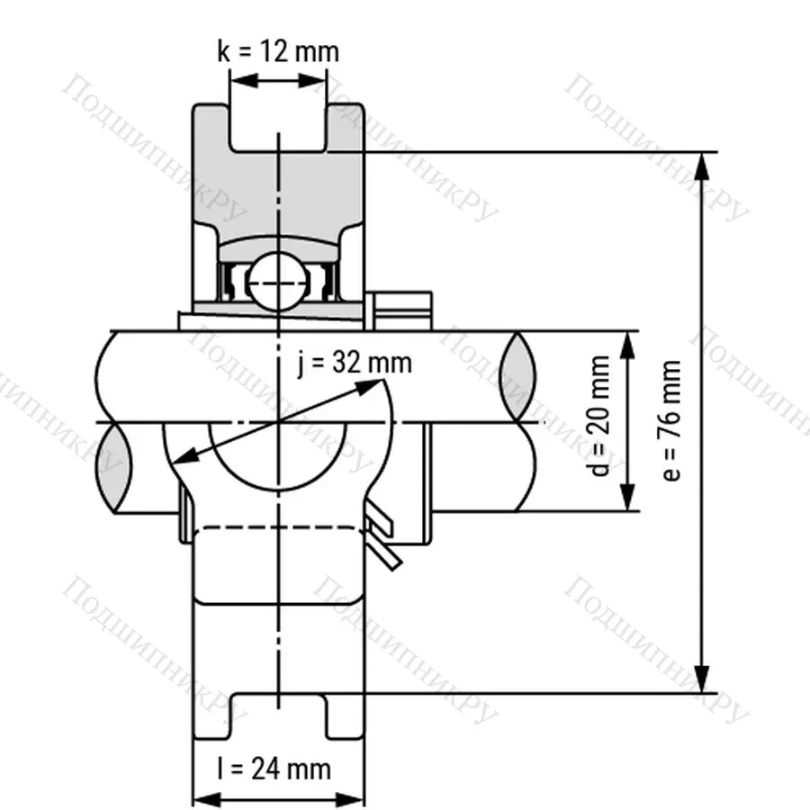 Подшипниковый узел UKT 205+H 2305 - Вал: 20 мм