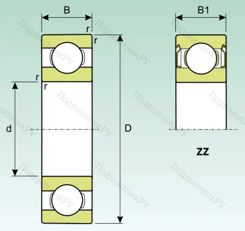 Миниатюрный шариковый подшипник MR 104 ZZ (L 1040 ZZ) в Ульяновске