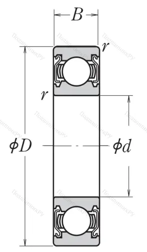 Однорядный шариковый подшипник 6224 ZZ от производителя  NSK