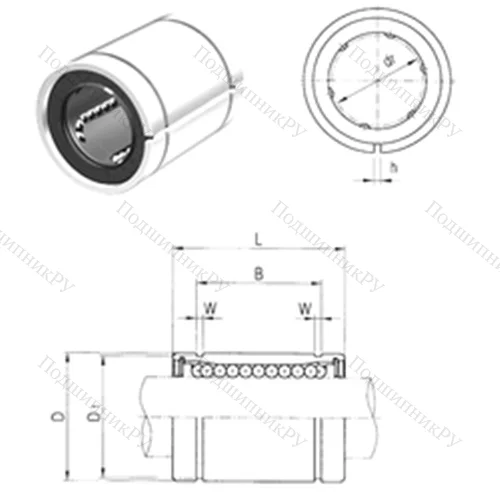 Подшипник шариковый линейный LM 50AJ