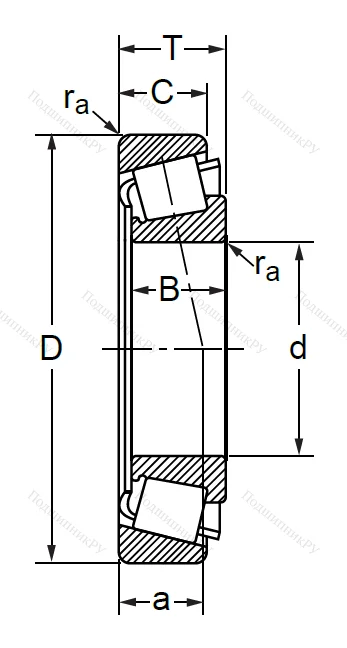 Конический роликовый подшипник 6-7515 А (СПЗ-9)
