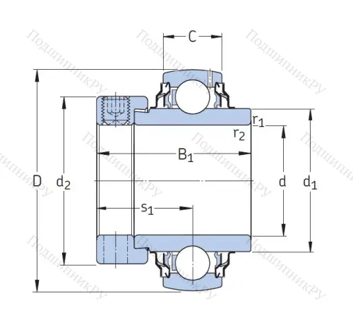 Корпусный подшипник YEL 208-2RF/VL 065 в Ульяновске