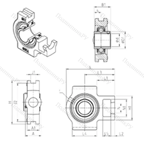 Подшипниковый узел шариковый радиальный UCT 311