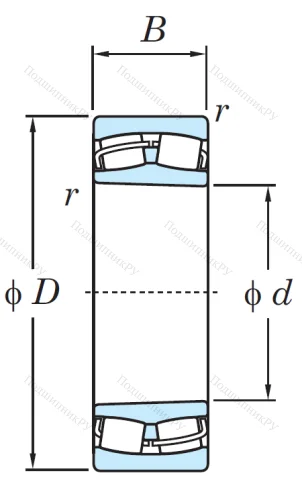 Сферический роликовый подшипник с конической посадкой на вал 22209 RHK/RHKW 33 от производителя  KOYO
