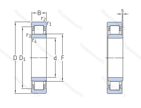 Роликовый цилиндрический подшипник NU 320 ECM/C 3 от производителя  SKF