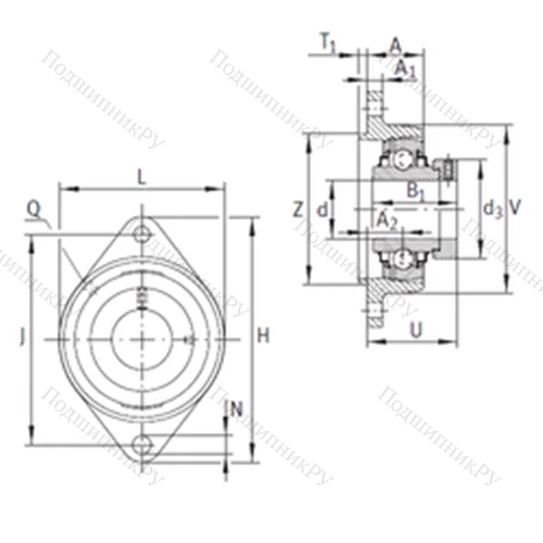 Подшипниковый узел шариковый радиальный RCJTZ 35