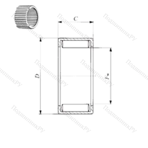 Подшипник игольчатый радиальный YB 1012
