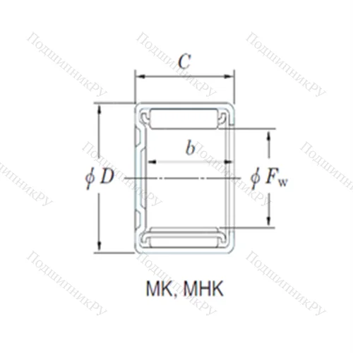 Подшипник игольчатый радиальный MK 9101