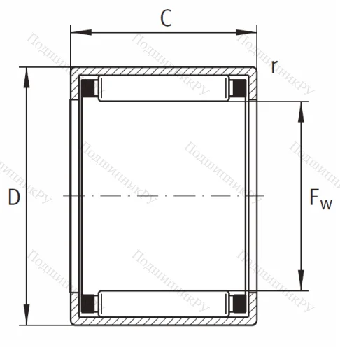 Игольчатый подшипник HK 3016 B от производителя  INA