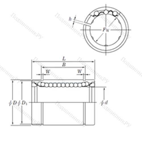 Подшипник шариковый линейный SESDM 12 AJ от производителя  KOYO