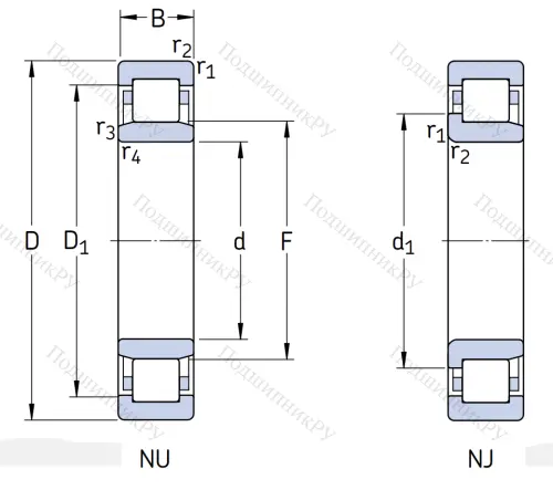 Роликовый цилиндрический подшипник NJ 2205 ECP/C 3 от производителя  SKF