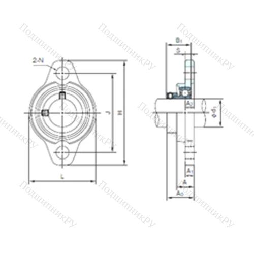 Подшипниковый узел шариковый радиальный UFL 000