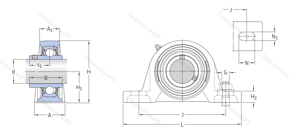 Подшипниковый узел SY 60 TF