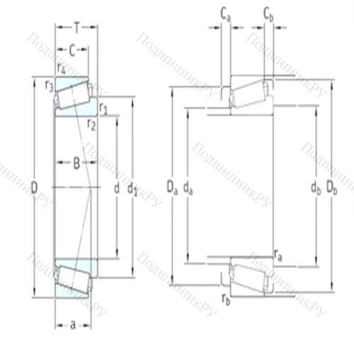 Подшипник роликовый радиально-упорный T 7FC 055/QCL 7C от производителя  SKF