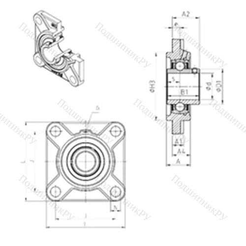 Подшипниковый узел шариковый радиальный UCFS 322