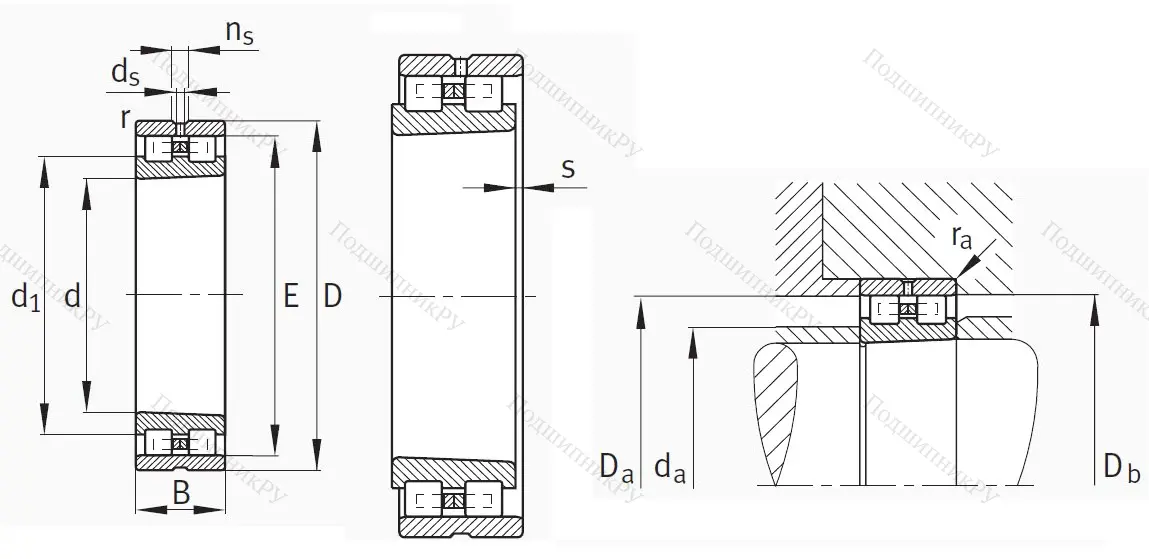 Роликовый цилиндрический подшипник NN 3011 AS-K-M-SP