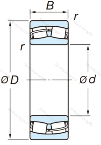 Сферический роликовый подшипник 22228 RZW 33 от производителя  KOYO