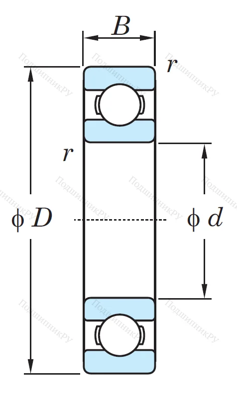 Однорядный шариковый подшипник 16009