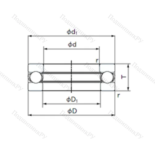 Подшипник шариковый упорный O-16