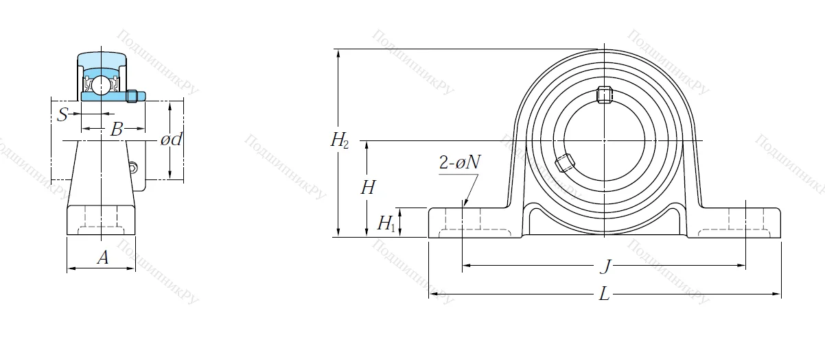 Подшипниковый узел UP 005 JE 1